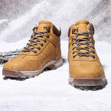 Mens Cozy Warm Lace-up Hiking Snow Boots