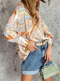 Ladies Stylish Printed Loose Lantern Sleeve Blouses