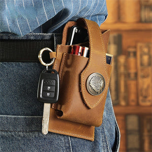 Men's Multifunctional Genuine Leather Outdoor Waist Belt Bags