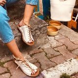 Women's Cute Casual Summer Lace Up Slide Sandals