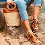 Women's Cute Casual Summer Lace Up Slide Sandals