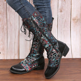 Retro Patchwork Embroidered Long Boots