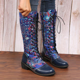 Retro Patchwork Embroidered Long Boots