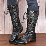 Retro Patchwork Embroidered Long Boots