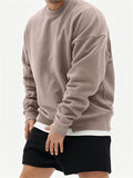 Fashion Daily Wear Lightweight Solid Pullover Beige Hoodie Mens