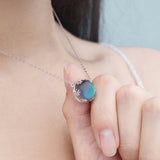 Aurora Borealis Pendant Sterling Silver Necklace