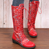 Retro Patchwork Embroidered Long Boots