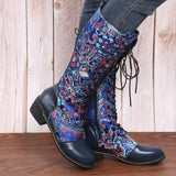 Retro Patchwork Embroidered Long Boots