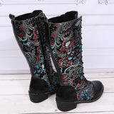 Retro Patchwork Embroidered Long Boots