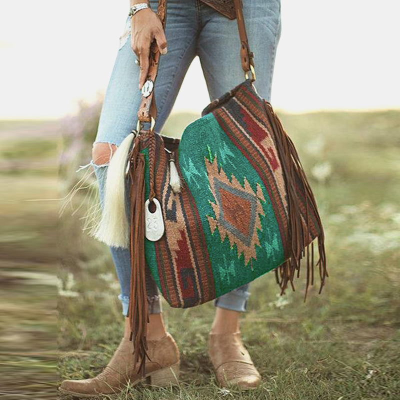 Women's Retro Handmade Boho Linen Shoulder Handbags