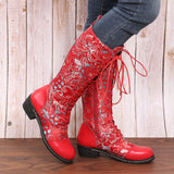 Retro Patchwork Embroidered Long Boots