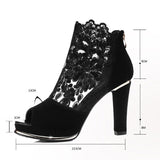 Women's High Quality Sexy Lace Dress High Heel Sandals Shoes