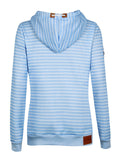 Ladies Pretty Stripe Half Collar Slim Fit Pocket Hoodies