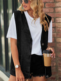 Summer Trendy Sleeveless Button Denim Vest for Cowgirl