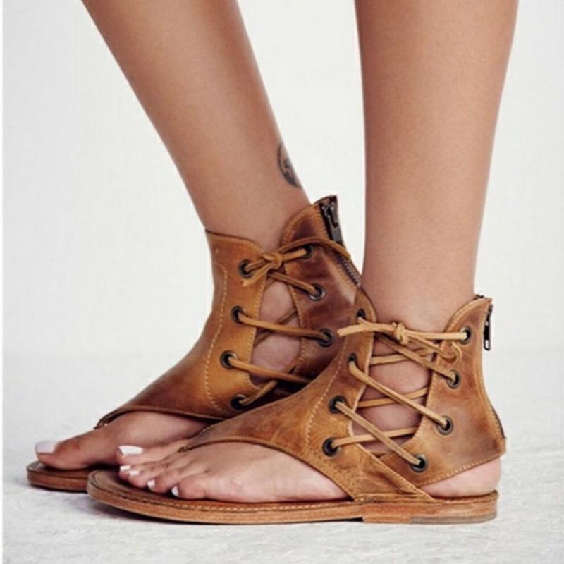 Cool Lace Up PU Flip-flops Sandals For Women