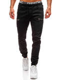 Men's Fashion Cozy Elastic Waist Lace Up Jeans