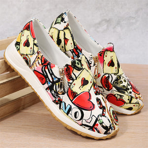 Distinctive Multi-color Snake Pattern Thick Heels Female Loafers