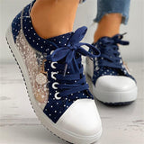 Female Stylish Mesh Hollowed Out Student Lace-up Flat Shoes