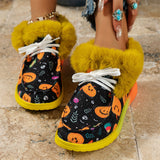 Female Winter Fluffy Halloween Christmas Flat Loafers