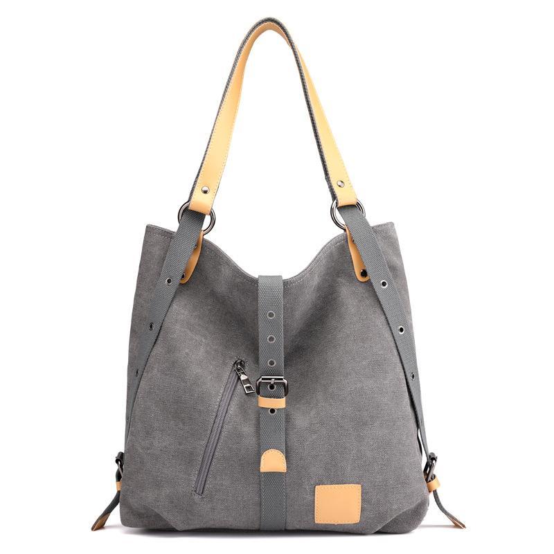 Women's Fashion Canvas Handbag Vintage Multifunction Backpack
