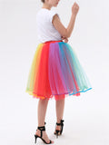 Fashion Christmas Thin Multi-layer Rainbow Puffy Skirt