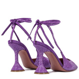 New Elegant Fashion Sequined Design Slingbacks Prom High Heels