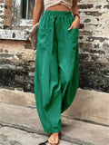 Female Bohemian Elastic High Waist Super Loose Yoga Pants with Pocket