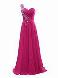 Pretty Sweetheart Neck One Shoulder Strap Dress for Evening