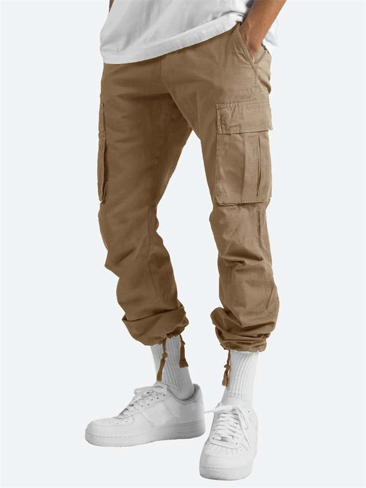 Men's Cool Drawstring Cotton Cargo Pants for Summer