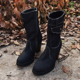 Women's Stylish High Heeled Denim Ankle Boots