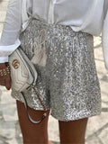 Silver Sequins Women's Casual Shorts