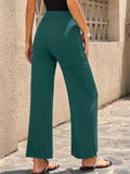 Women's Elastic Waist Stretch Wide Leg Pants