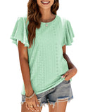 Ladies Summer Loose Ruffle Sleeve T-shirts