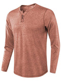 Men's Comfy Long Sleeve Henley Neck T-Shirt