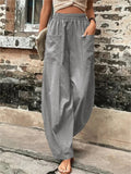 Female Bohemian Elastic High Waist Super Loose Yoga Pants with Pocket