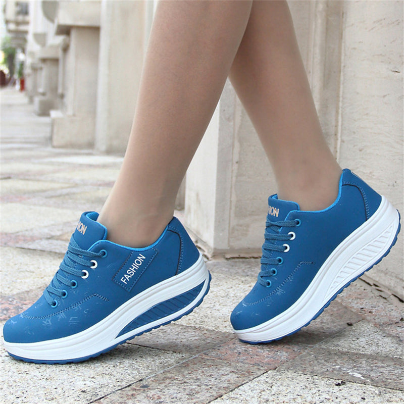 Women's Comfort Thick Outsole Rocker Shoes