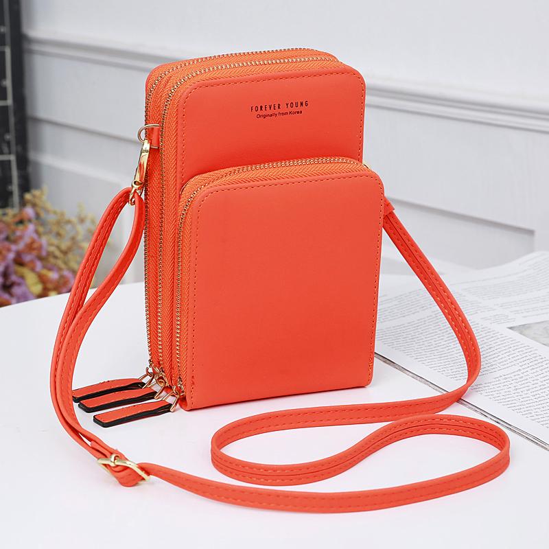 Casual Style Multiple Compartment Adjustable Shoulder Strap Phone Holder Currency Wallet