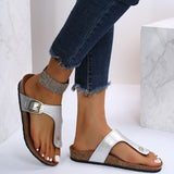 Solid Color Flat Heel Flip Flops For Women