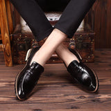 Exquisite Wingtip All-Match Pointed Toe Wear-Resistant Footwear Men's Leather Shoes