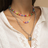 Coloured Acrylic Trending Ethnic Beaded Women's Necklace