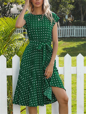 Fashion Polka Dots Modest Summer Dresses