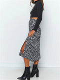 New Leisure Simple Style Printed Split Hem Sexy Skirts