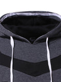 Winter Hooded Contrasting Pullover Loose Hoodies For Men