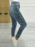 Drawstring Jogger Casual Velvet Pants for Women