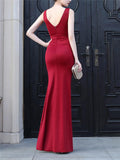 Sexy Ruched Side Slit Formal Dresses for Women