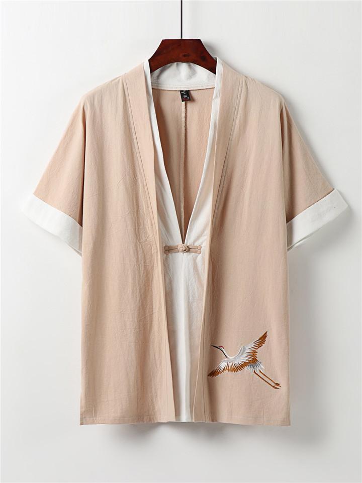 Mens Loose Knitted Personality Short Sleeve Hipster Shirts