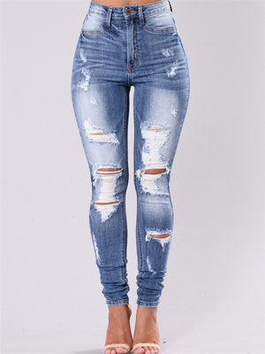 Casual Tight Ripped Jeans For Women