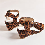 Elegant Ladies Peep-toe Wedge Heels All Match Buckle Sandals