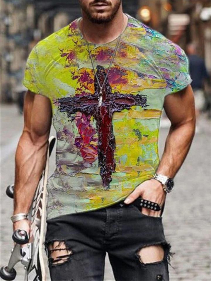 Cross Printing Christian T-shirts for Men