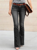 Fashion Washed Effect Solid Color Jeans